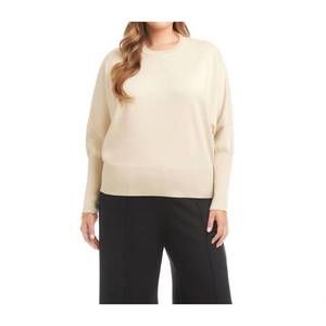 NEW KAREN KANE dolman sleeve sweater - plus in antique cream